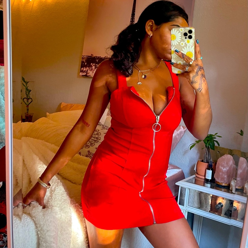 Red ZipUp Dress